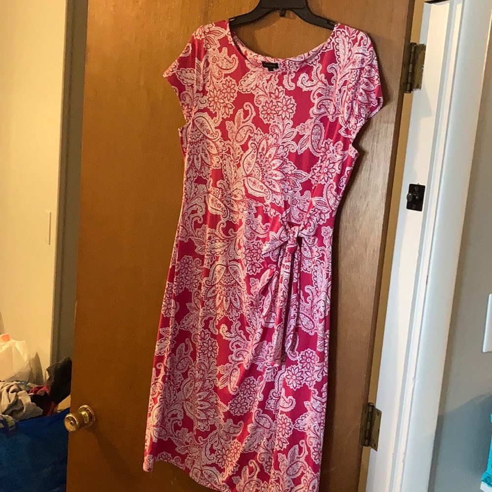 Women’s pink and paisley Talbots dress size large